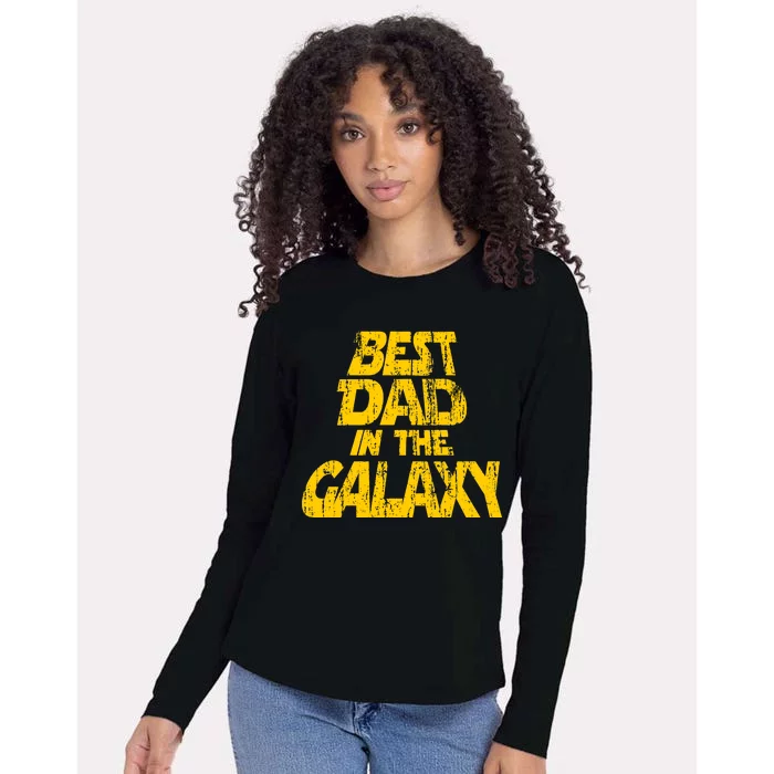 Vintage Best Dad In The Galaxy Womens Cotton Relaxed Long Sleeve T-Shirt