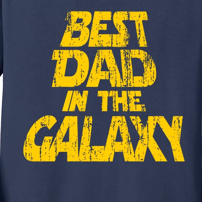 Vintage Best Dad In The Galaxy Kids Long Sleeve Shirt