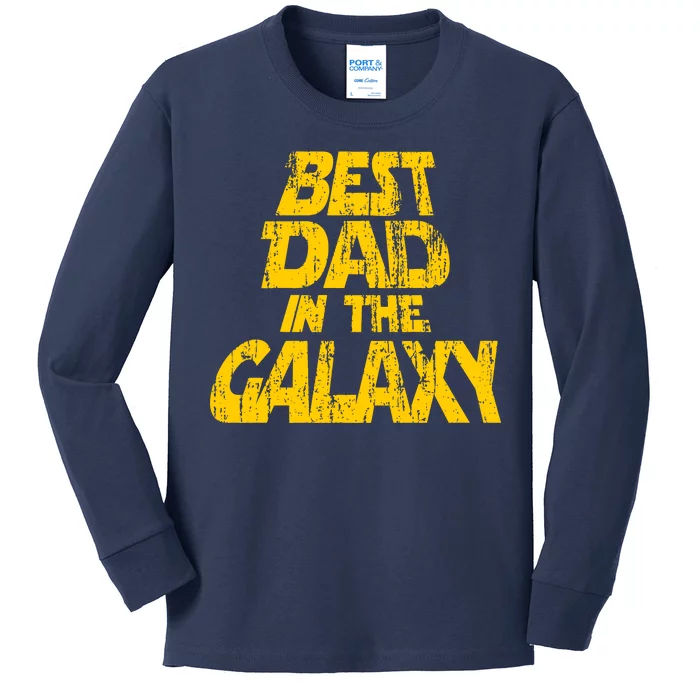 Vintage Best Dad In The Galaxy Kids Long Sleeve Shirt