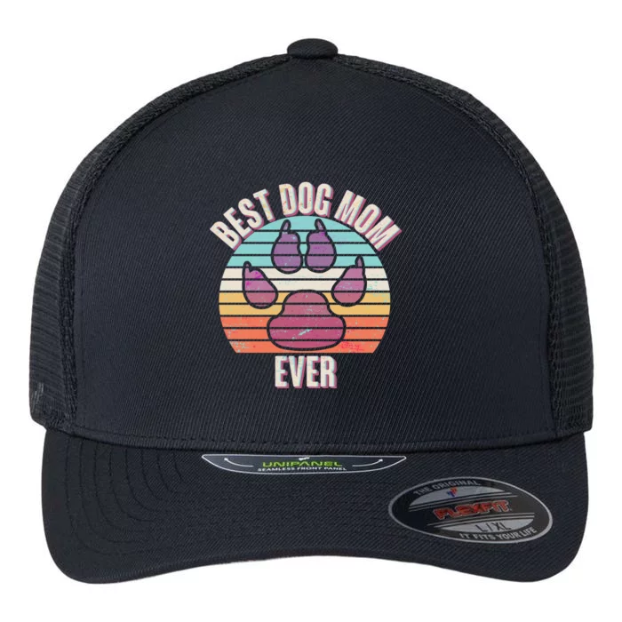 Vintage Best Dog Mom Ever Flexfit Unipanel Trucker Cap