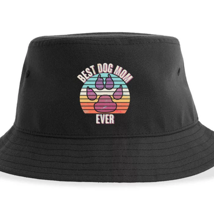 Vintage Best Dog Mom Ever Sustainable Bucket Hat