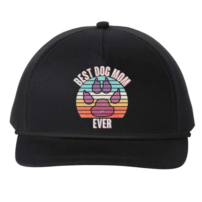 Vintage Best Dog Mom Ever Snapback Five-Panel Rope Hat