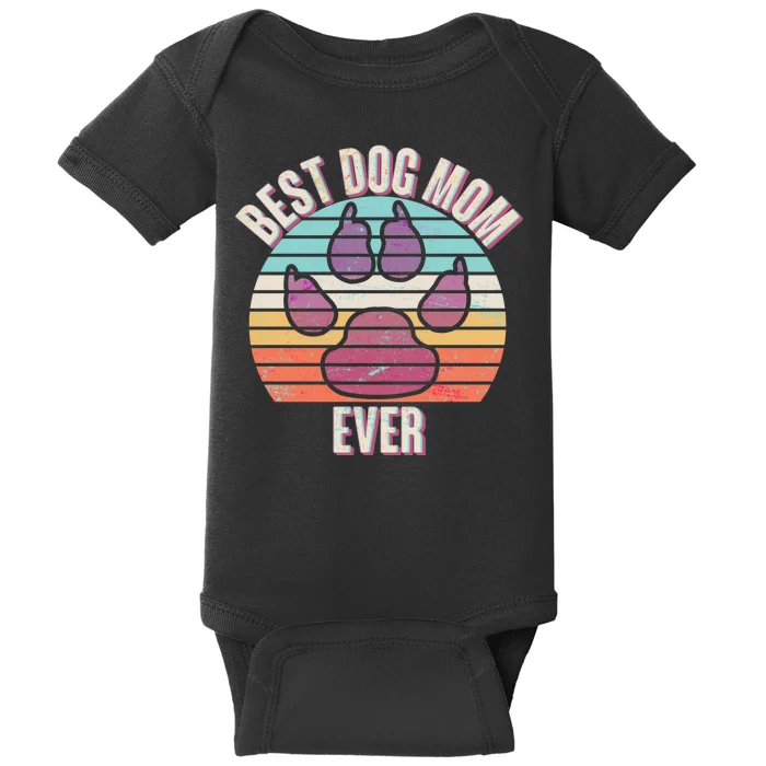 Vintage Best Dog Mom Ever Baby Bodysuit