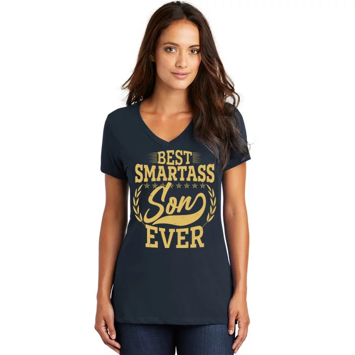 Vintage Best Smartass Son Ever Women's V-Neck T-Shirt