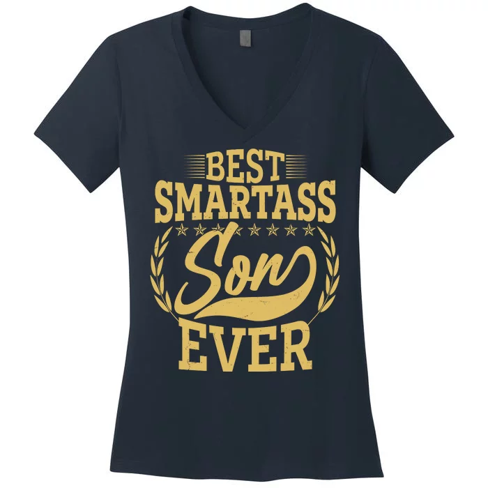 Vintage Best Smartass Son Ever Women's V-Neck T-Shirt