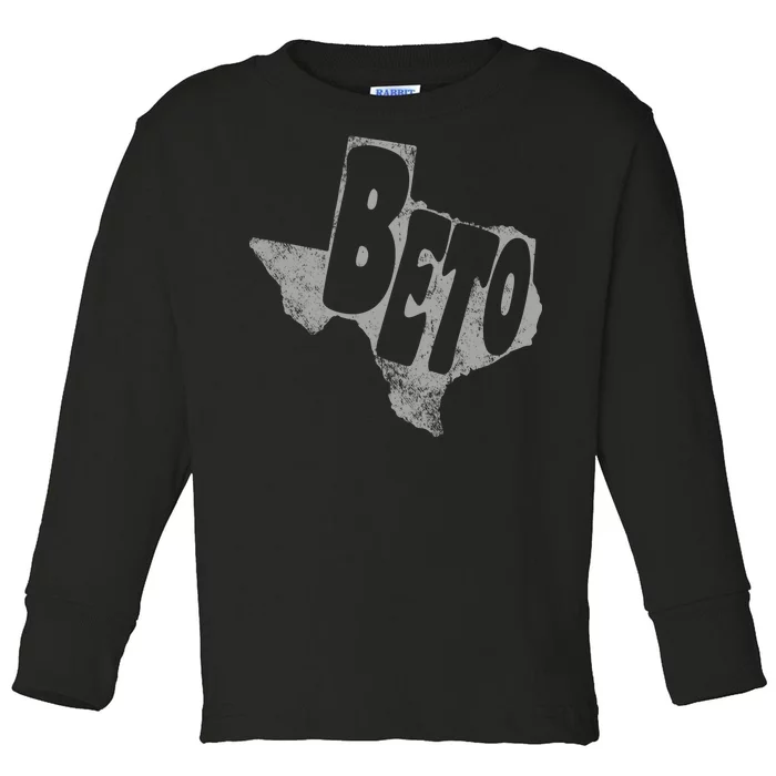 Vintage BETO Texas State Logo Toddler Long Sleeve Shirt