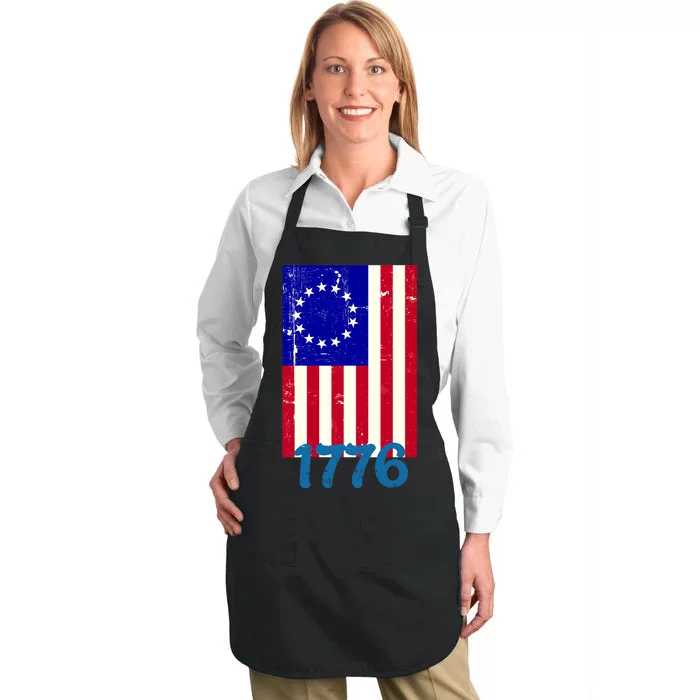 Vintage Betsy Ross American Flag Full-Length Apron With Pocket