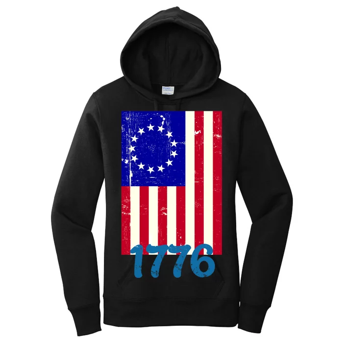 Vintage Betsy Ross American Flag Women's Pullover Hoodie