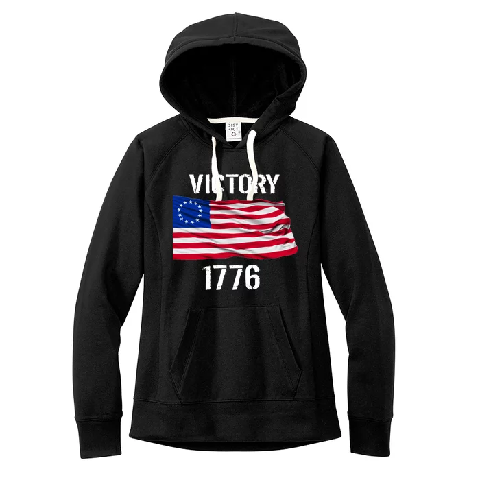 Vintage Betsy Ross American Flag 1776 Women's Fleece Hoodie