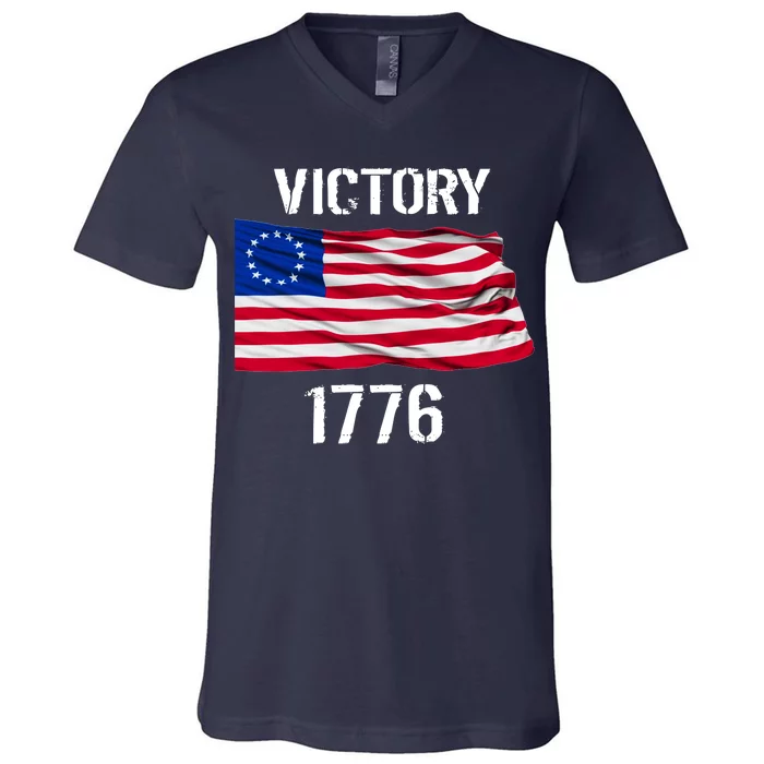 Vintage Betsy Ross American Flag 1776 V-Neck T-Shirt