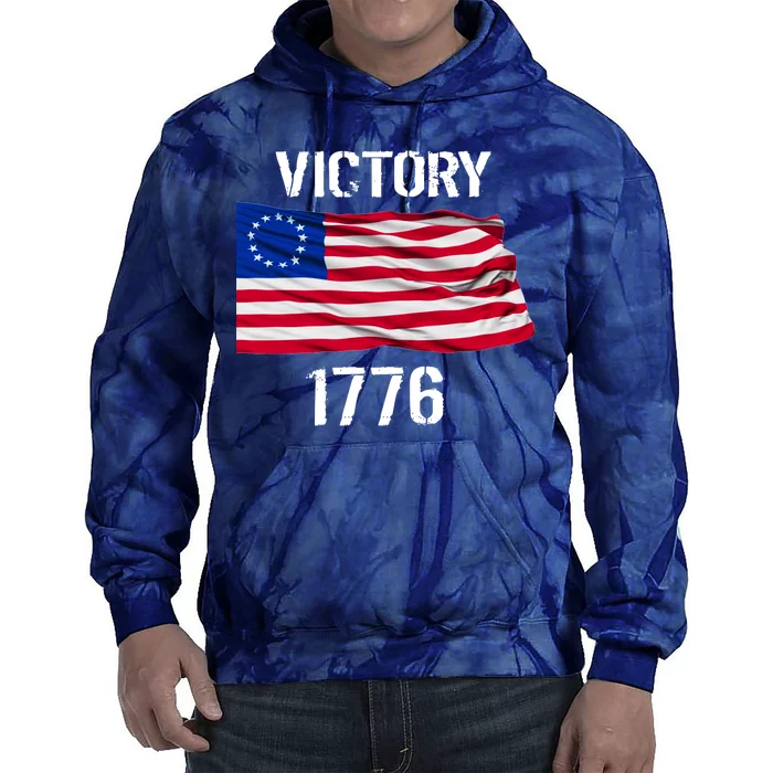 Vintage Betsy Ross American Flag 1776 Tie Dye Hoodie