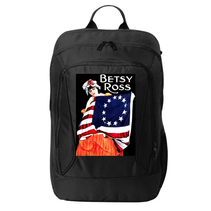 Vintage Betsy Ross American Flag 1776 Art City Backpack