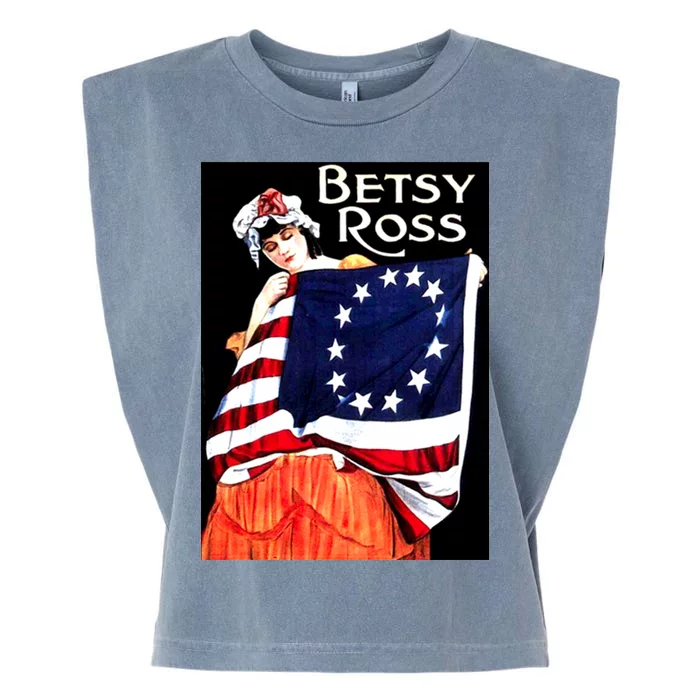 Vintage Betsy Ross American Flag 1776 Art Garment-Dyed Women's Muscle Tee