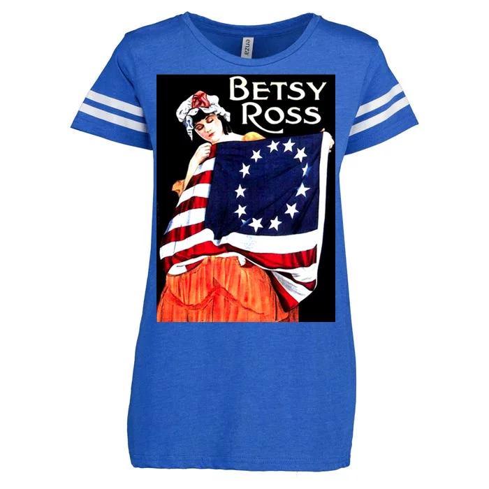 Vintage Betsy Ross American Flag 1776 Art Enza Ladies Jersey Football T-Shirt