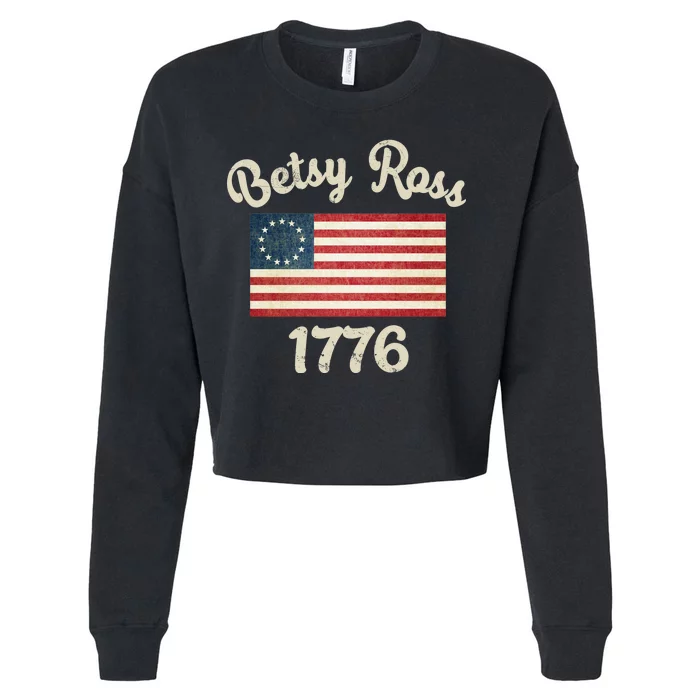 Vintage Betsy Ross Flag 1776 Cropped Pullover Crew