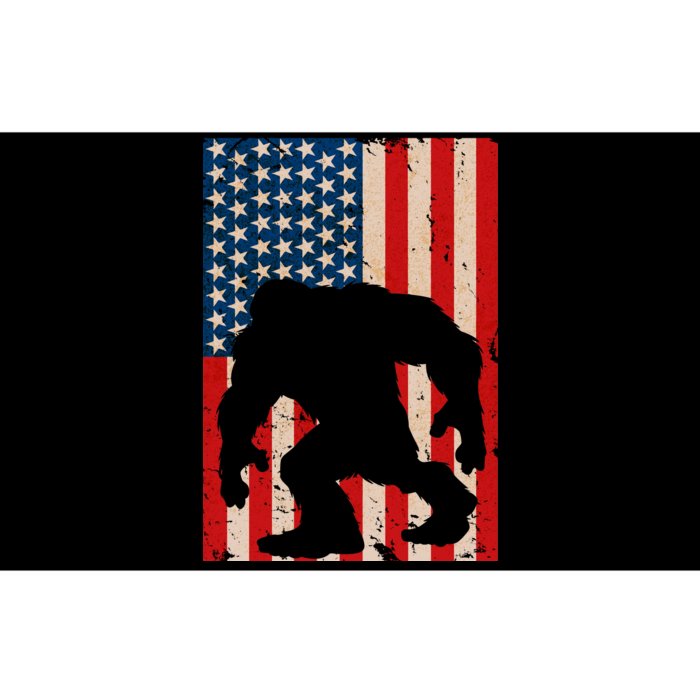 Vintage Bigfoot American Flag Bumper Sticker