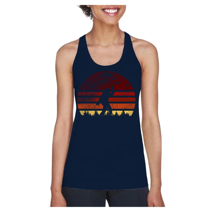 Vintage Bigfoot UFO Abduction Believe Women's Racerback Tank