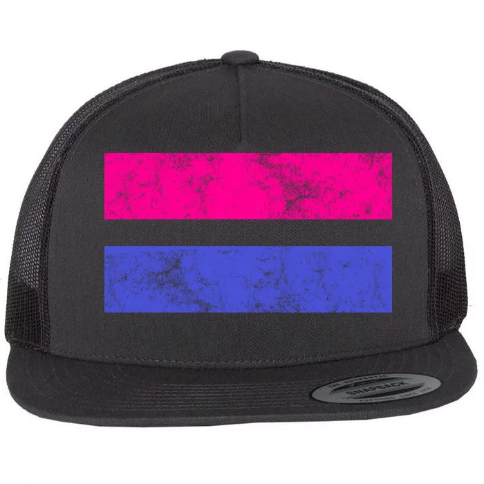 Vintage Bisexual Flag Bi Pride Flag Flat Bill Trucker Hat