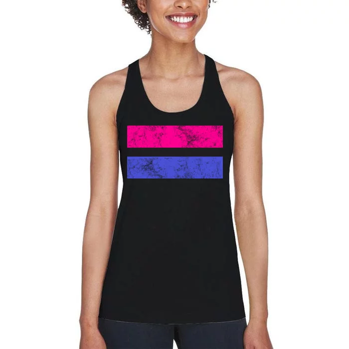 Vintage Bisexual Flag Bi Pride Flag Women's Racerback Tank