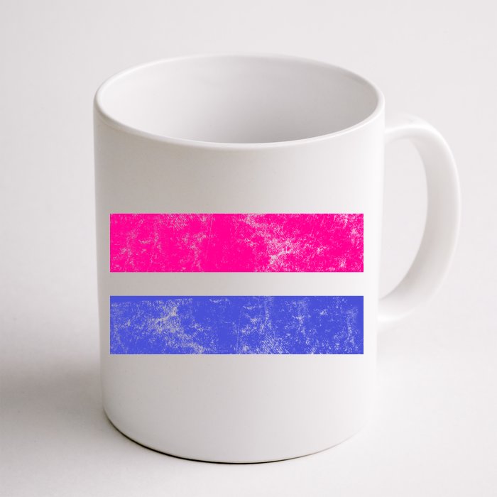 Vintage Bisexual Flag Bi Pride Flag Front & Back Coffee Mug