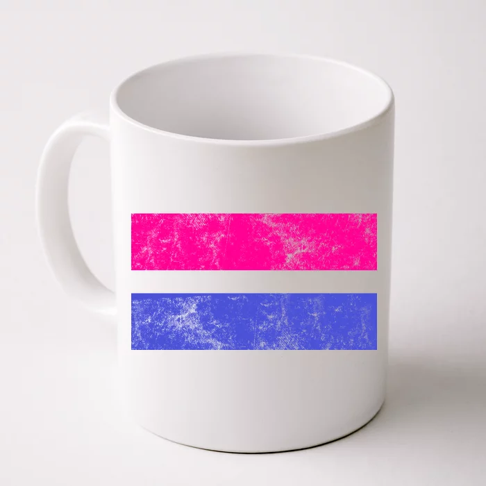 Vintage Bisexual Flag Bi Pride Flag Front & Back Coffee Mug