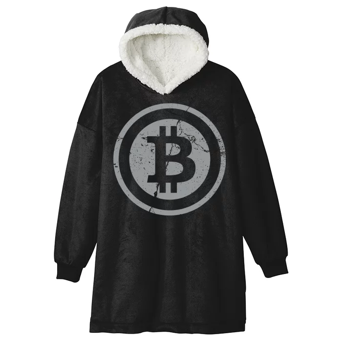 Vintage Bitcoin Crypto Currency Hooded Wearable Blanket