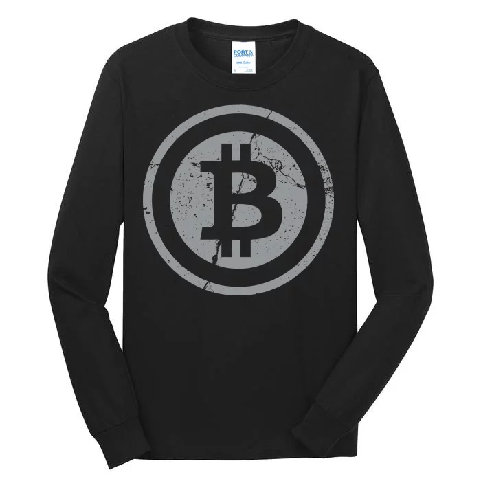 Vintage Bitcoin Crypto Currency Tall Long Sleeve T-Shirt