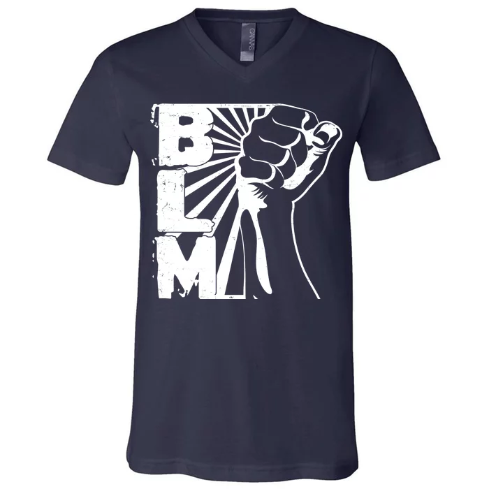 Vintage BLM Black Lives Matter Fist V-Neck T-Shirt