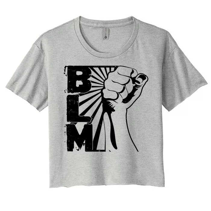 Vintage BLM Black Lives Matter Fist Women's Crop Top Tee