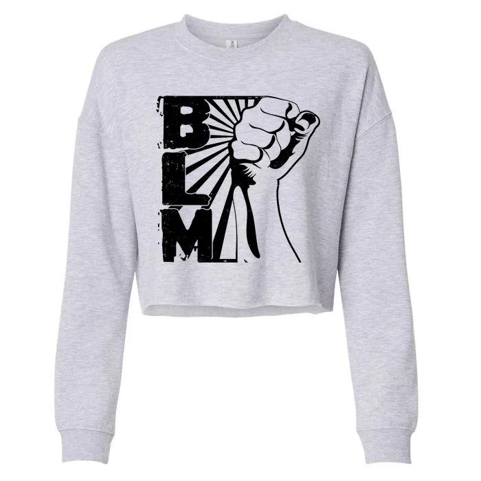 Vintage BLM Black Lives Matter Fist Cropped Pullover Crew