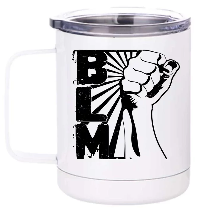 Vintage BLM Black Lives Matter Fist Front & Back 12oz Stainless Steel Tumbler Cup