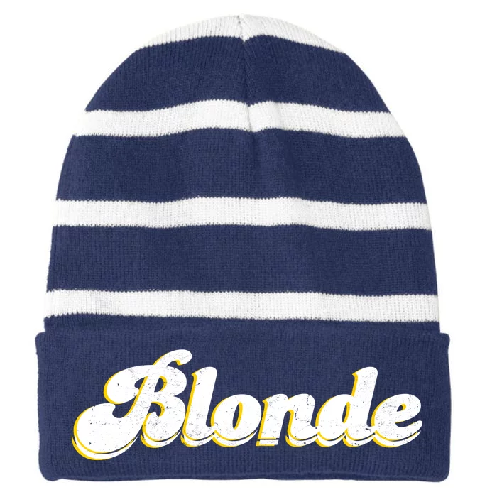 Vintage Blonde Logo Striped Beanie with Solid Band