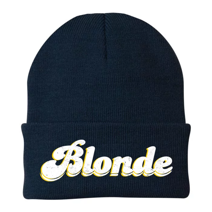 Vintage Blonde Logo Knit Cap Winter Beanie