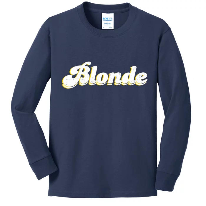 Vintage Blonde Logo Kids Long Sleeve Shirt