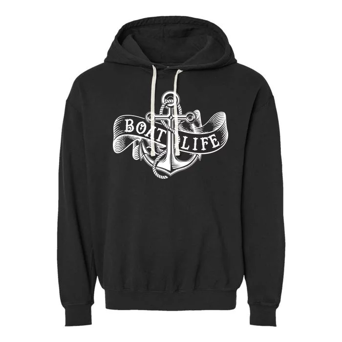 Vintage Boat Life Tattoo Garment-Dyed Fleece Hoodie