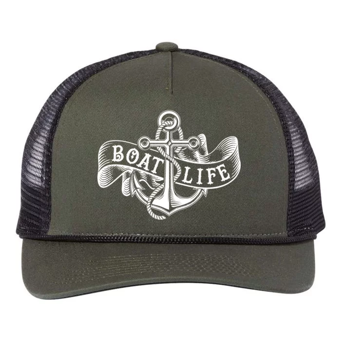 Vintage Boat Life Tattoo Retro Rope Trucker Hat Cap