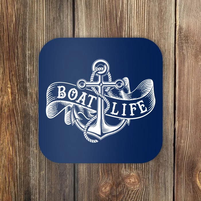 Vintage Boat Life Tattoo Coaster