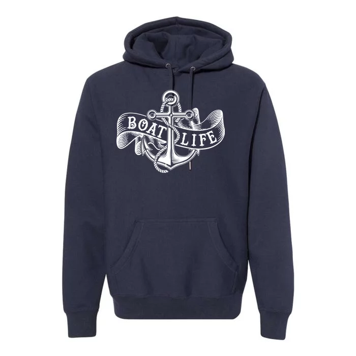 Vintage Boat Life Tattoo Premium Hoodie