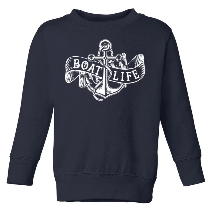 Vintage Boat Life Tattoo Toddler Sweatshirt