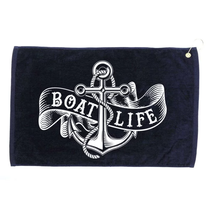 Vintage Boat Life Tattoo Grommeted Golf Towel