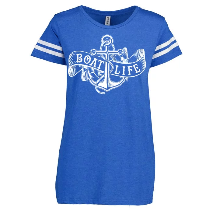 Vintage Boat Life Tattoo Enza Ladies Jersey Football T-Shirt