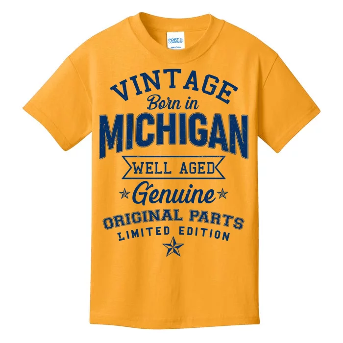 Vintage Born In Michigan Well Aged Kids T-Shirt