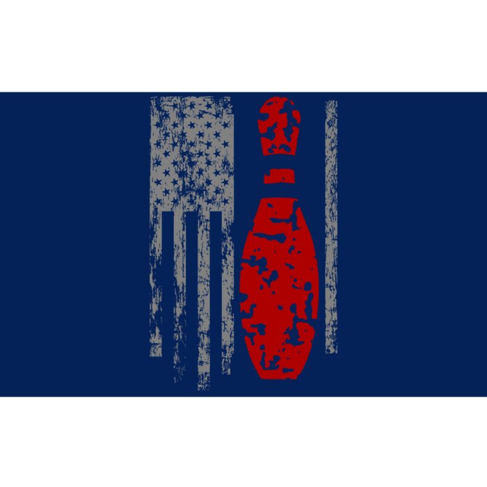 Vintage Bowling American Flag Bumper Sticker