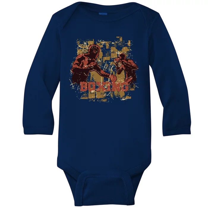 Vintage Boxing Baby Long Sleeve Bodysuit