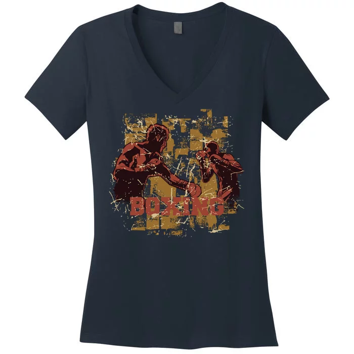 Vintage Boxing Women's V-Neck T-Shirt