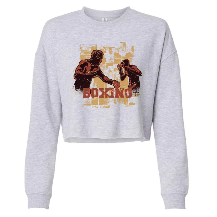 Vintage Boxing Cropped Pullover Crew