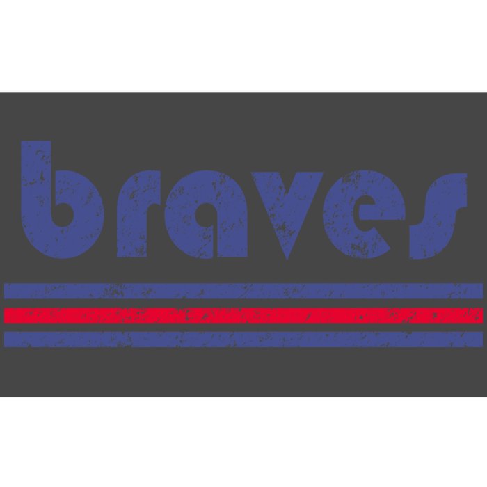 Vintage Braves Retro Three Stripe Weathered Bumper Sticker