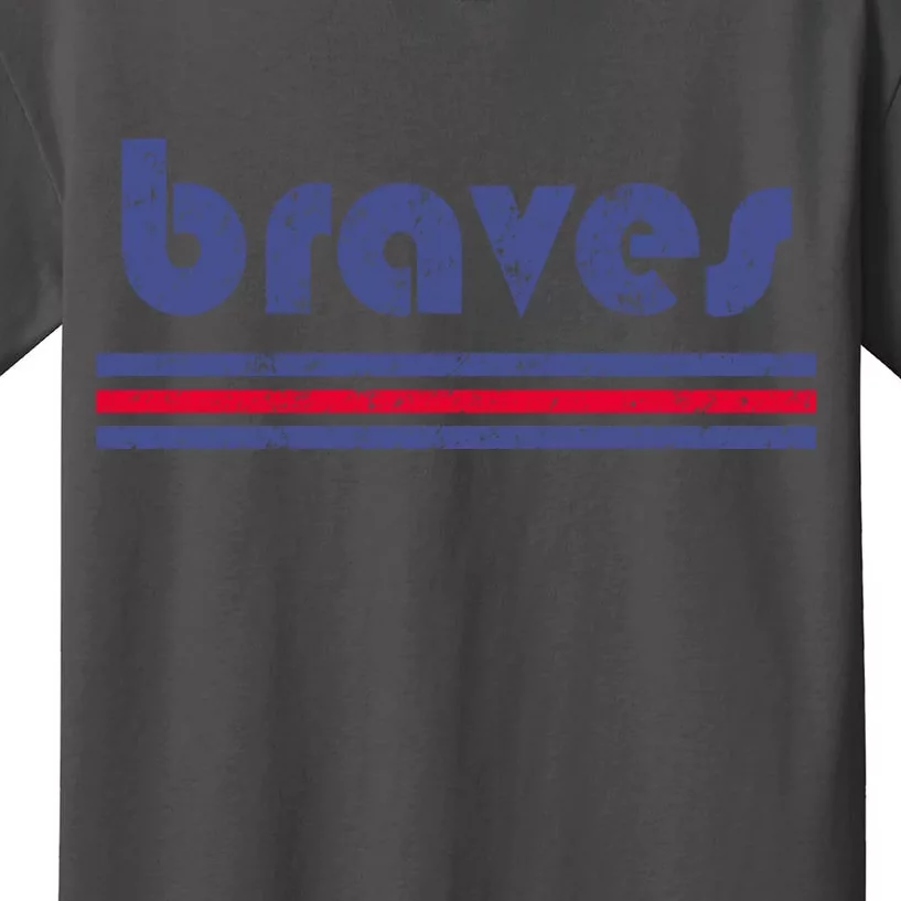  Vintage Braves Retro Three Stripe Weathered Shirt T