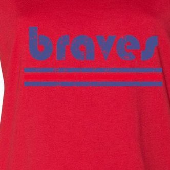 Vintage Braves Retro Three Stripe Weathered Women's V-Neck Plus Size T-Shirt