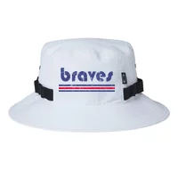 Vintage Braves Retro Three Stripe Weathered Trucker Hat